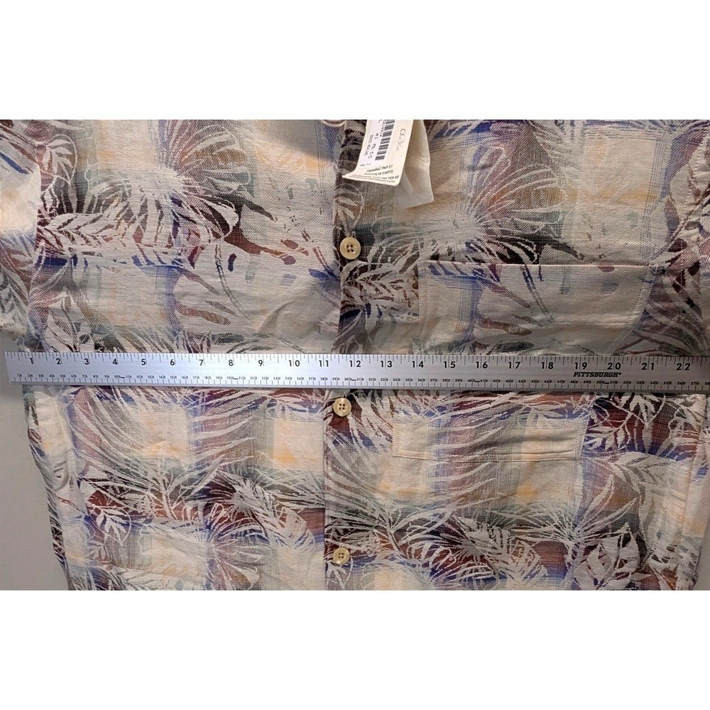 Tintoria Mattei 954 Men's Large Over Fit Linen Blend Tropical Palm Shirt NWT - Picture 6 of 7